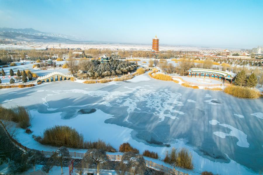 白雪映襯下的動人景色。陳思宏攝