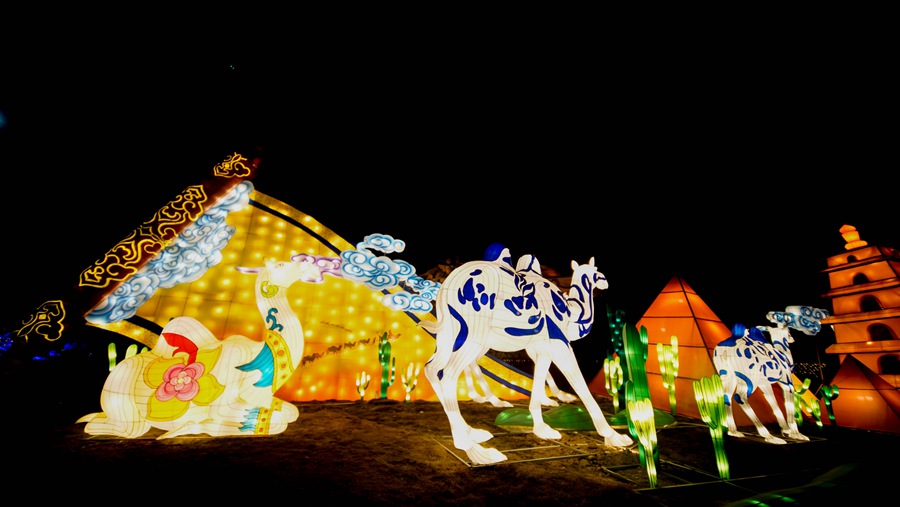 燈會中的彩燈。榆中縣委宣傳部供圖