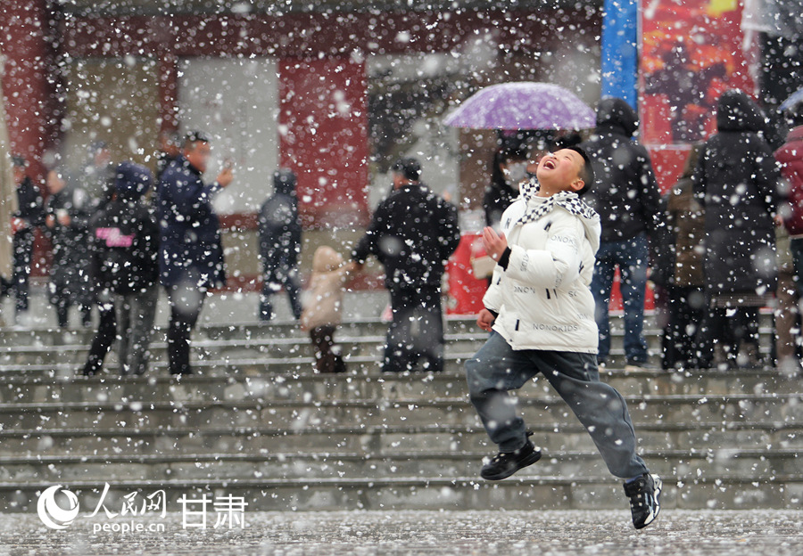 新春走基層|甘肅禮縣：瑞雪迎佳節 賞雪戲雪樂開懷